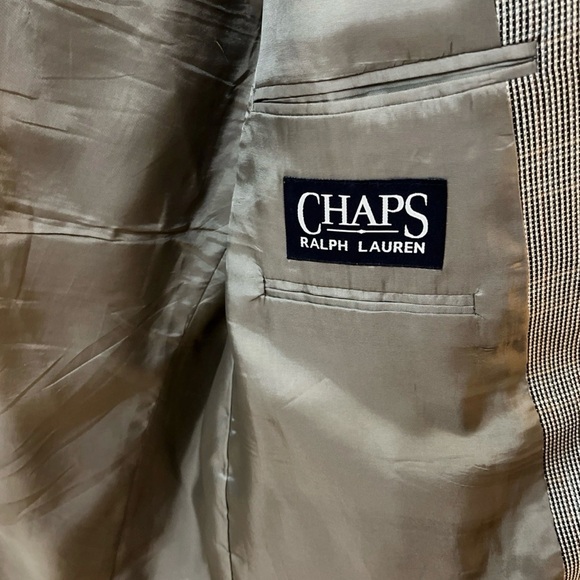 Chaps Ralph Lauren Grey & multicolor Plaid Blazer Suit Jacket Mens 46R Wool Silk - Picture 7 of 7